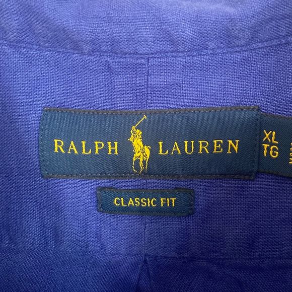 Ralph Lauren Classic Fit Royal Blue Button Down Dress Shirt Size XL - Picture 3 of 6